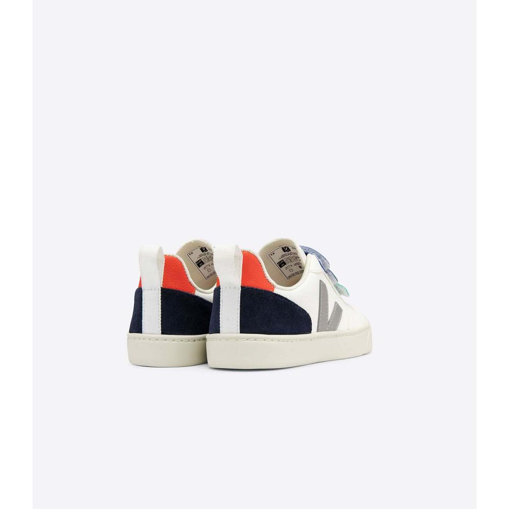 Veja V-10 CHROMEFREE Schoenen Kinderen White/Blue | BE 742NWY